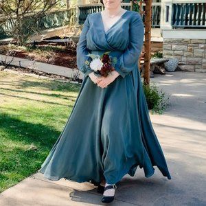 Juliet Chiffon Long Sleeve Bridesmaid Dress Tall | Revelry 22 | W18